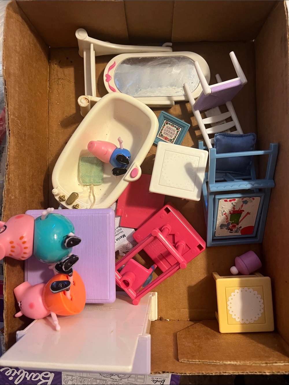 Fisher Price Loving Kids Doll living room dining room furniture 3 Peppa Pigs.